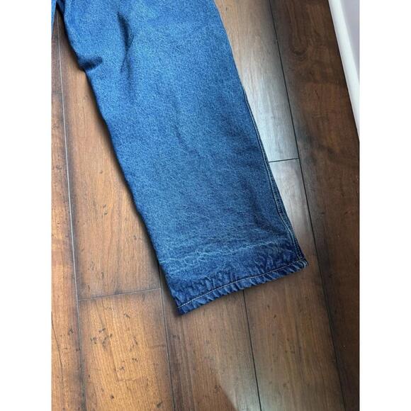 Men’s Old Mill Fleece Lined Denim Jeans 34x30 Dark Wash Warm Winter Cold Weather - Picture 7 of 9